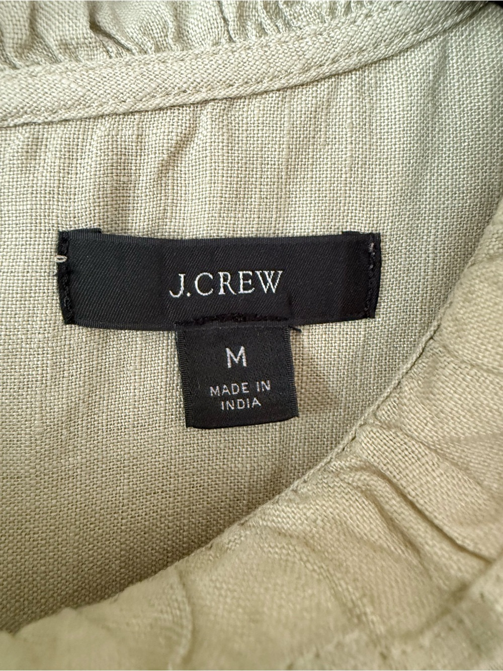 J. Crew Women’s Pistachio Smocked Puff Sleeve Linen Top - Picture 2 of 7